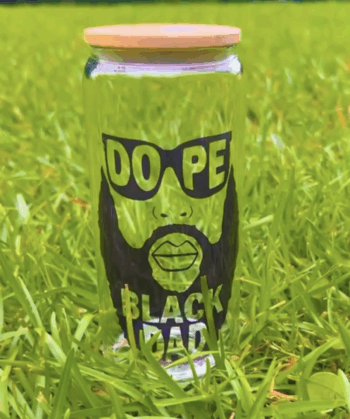 Dope Black Dad glass tumbler
