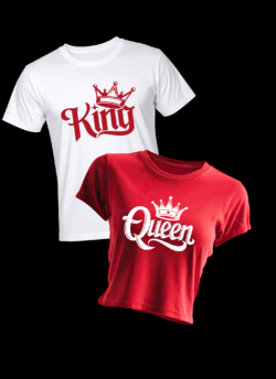 King & Queen T-Shirt Set (Short & Long Sleeve Options)